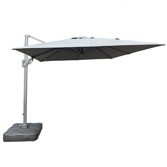 Sombrilla Florencia gris 3m con poste lateral y tela poliéster – Sombrillas México