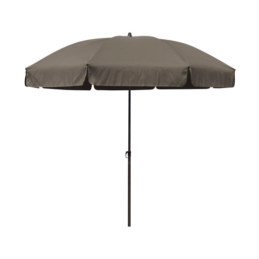 Sombrilla Sicilia color taupe de poliéster 3m para jardín, terraza y restaurante