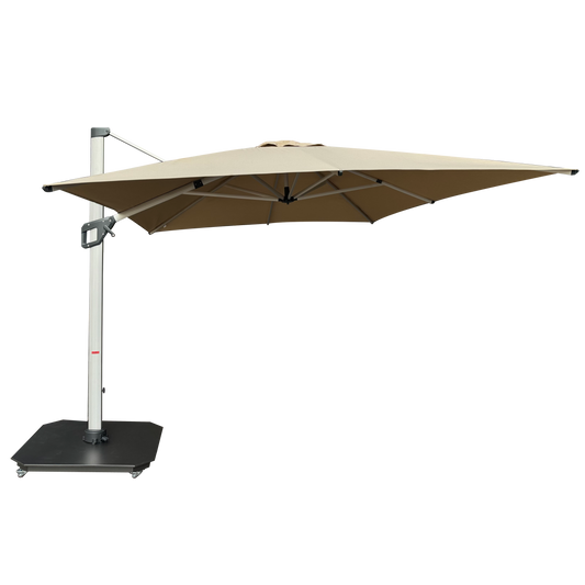 Sombrilla Venecia beige cuadrada 4x4m de aluminio con tela acrílica – Sombrillas México