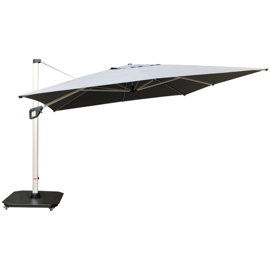 Sombrilla Venecia gris cuadrada 4x4m de aluminio con tela acrílica – Sombrillas México