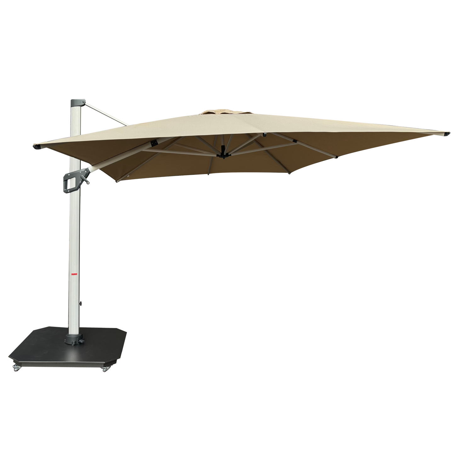 Sombrilla Venecia beige cuadrada 4x4m de aluminio con tela acrílica – Sombrillas México